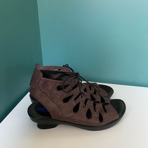 𝅺WOLKY Lace Up Sandals Leather Eur Size 39 Womens Size 8 - Picture 2 of 10